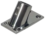 Allpa AISI 316 Stainless Steel 60° Railing Deck Sockets with Rectangular Base, Ø22.25–25.4 mm