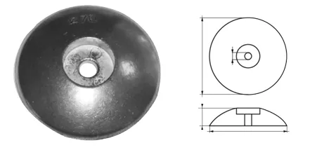 Allpa Magnesium Single Rudder Disc Anodes
