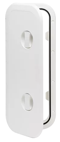 Allpa Plastic Hatch, 243x606mm, 2x Handle, 180°, White
