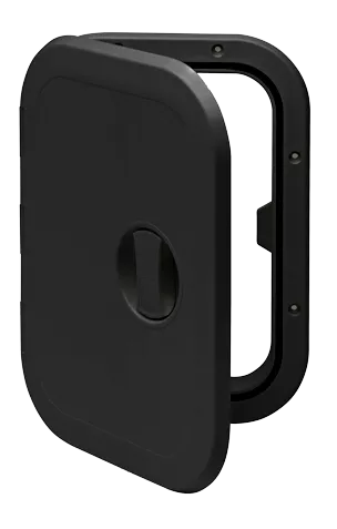 Allpa Plastic Hatch, 373x270mm, 180°, Removable, Black