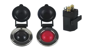 Allpa Stainless Steel Foot Switch 'Down', Black