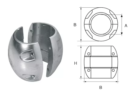 Allpa Zinc Spherical Shaft Anodes
