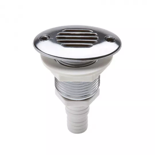 CAN-SB Straight Oval Chrome Vent 17-19 mm