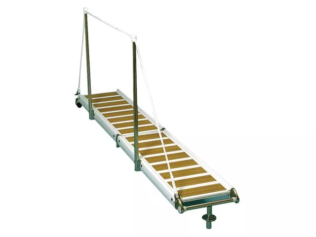Foldable Boat Gangway Aluminium with Iroko Inserts