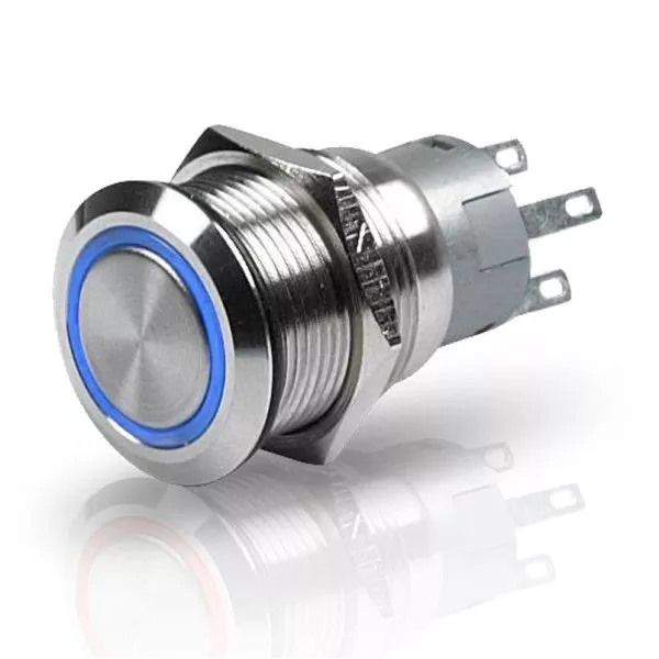 Hella HM 8455 SS Switch - 12V, (ON)-OFF, Blue