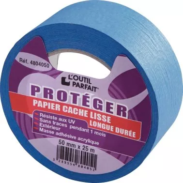 L' Outil Parfait Blue Masking Tape 25 m × 25 mm, UV-Resistant, Long-Lasting (Exterior Use) - Plastimo 63638