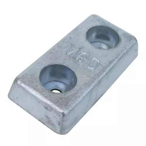 MG Duff 40ZHD Zinc Bolt-On Hull & Rudder Block Anode 200×100×40 mm