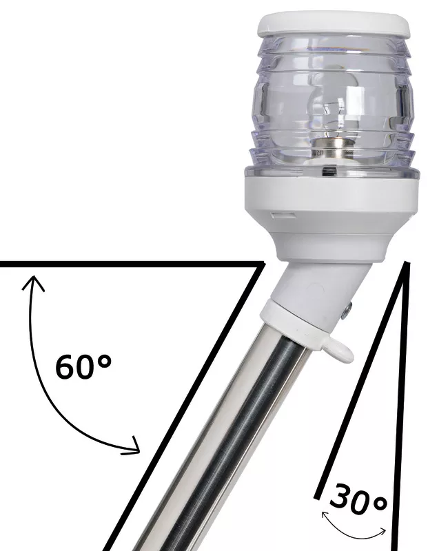 Osculati 11.160.22 - 360° Pull-Out White Pole Light 30° On Axis
