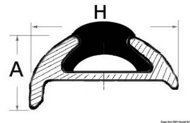 Osculati 44.485.13 - Grey PVC Insert for 44.485.10, 24 m Roll