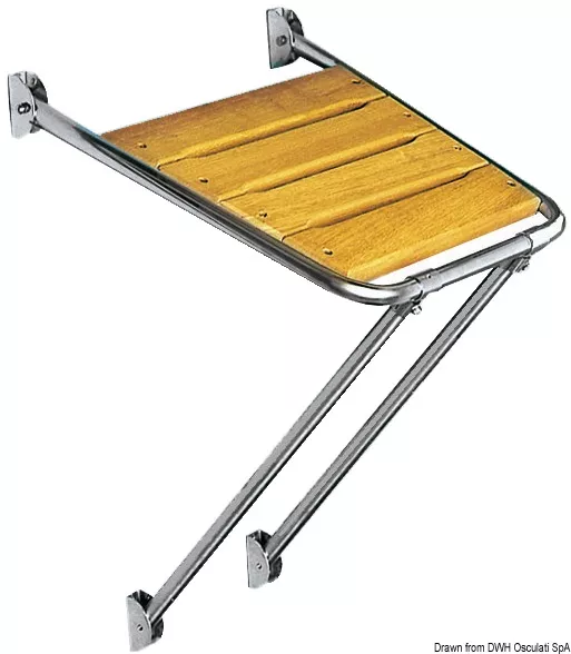 Osculati 48.420.04 - Stern Platform with Iroko Deck, 58x52 cm, Without Ladder