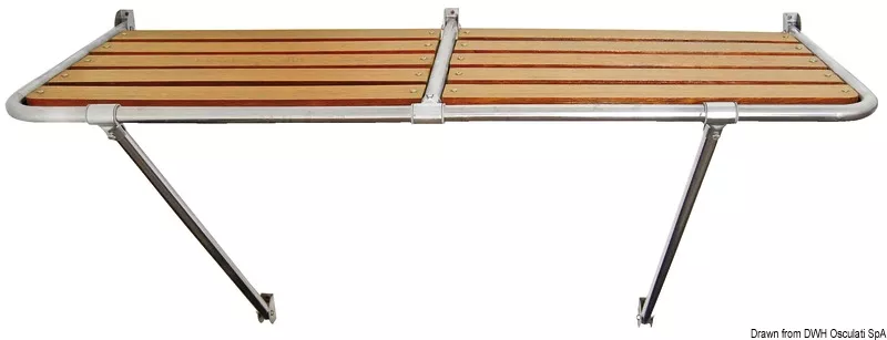 Osculati 48.420.11 - Stern Platform with Iroko Deck, 170x55 cm, 2 Struts