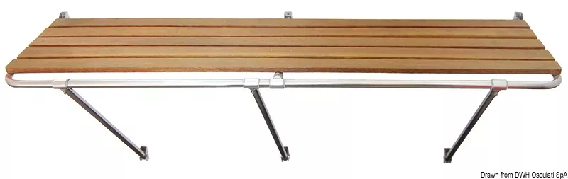 Osculati 48.420.12 - Stern Platform with Iroko Deck, 200x55 cm, 3 Struts