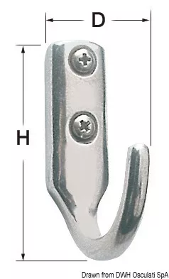 Osculati Double-Screw Stainless Steel Hooks