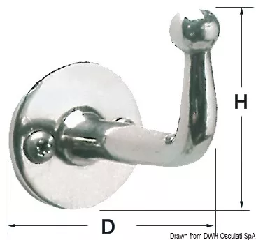 Osculati Round Plate Stainless Steel Hooks