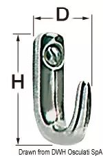 Osculati Single-Screw Stainless Steel Hooks