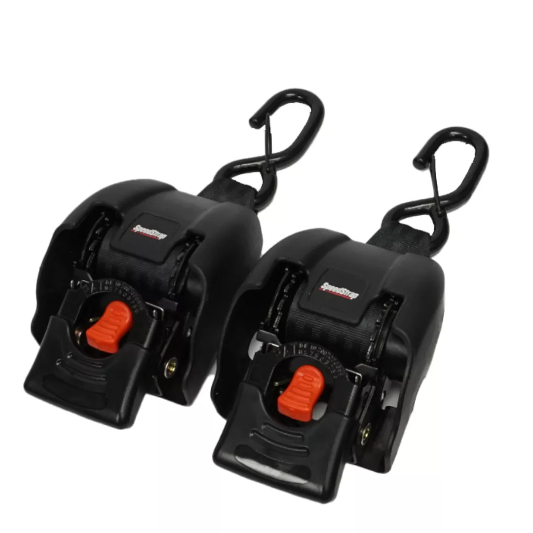 Speedstrap Tie-Down Automatic Retractable Tie-Down Straps, Steel Ratchet, 2 Pieces